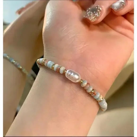 Stainless steel Pearl And Beaded Collar Necklace SET Womens - Picture 5 of 10